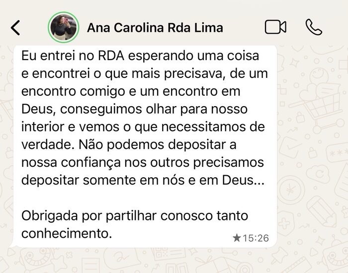 Depoimento: Regiane